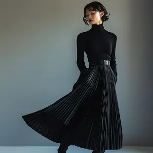 Falda de Pantalón Color Negra
